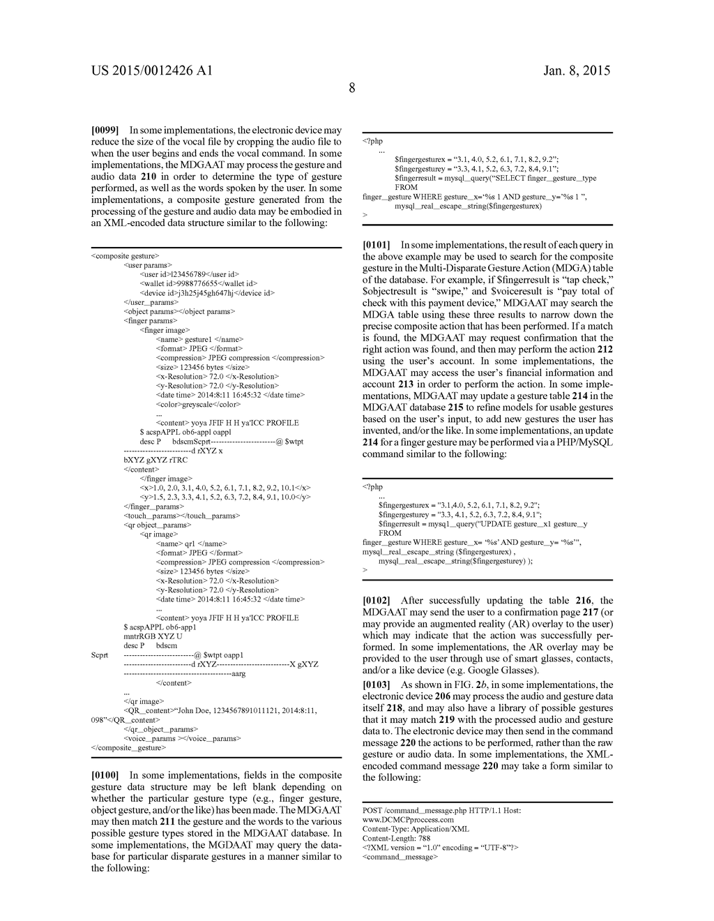 MULTI DISPARATE GESTURE ACTIONS AND TRANSACTIONS APPARATUSES, METHODS AND     SYSTEMS - diagram, schematic, and image 156