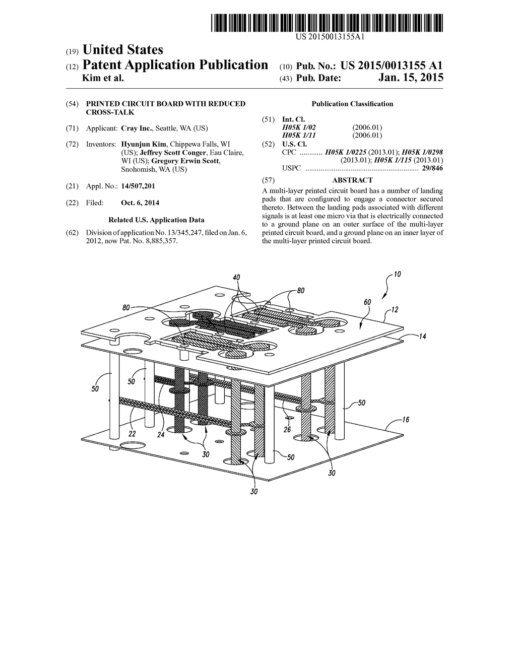 PRINTED CIRCUIT BOARD WITH REDUCED CROSS-TALK - diagram, schematic, and image 01