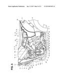 FRONT STRUCTURE FOR SADDLE-RIDE TYPE VEHICLE, AND VEHICLE INCLUDING SAME diagram and image