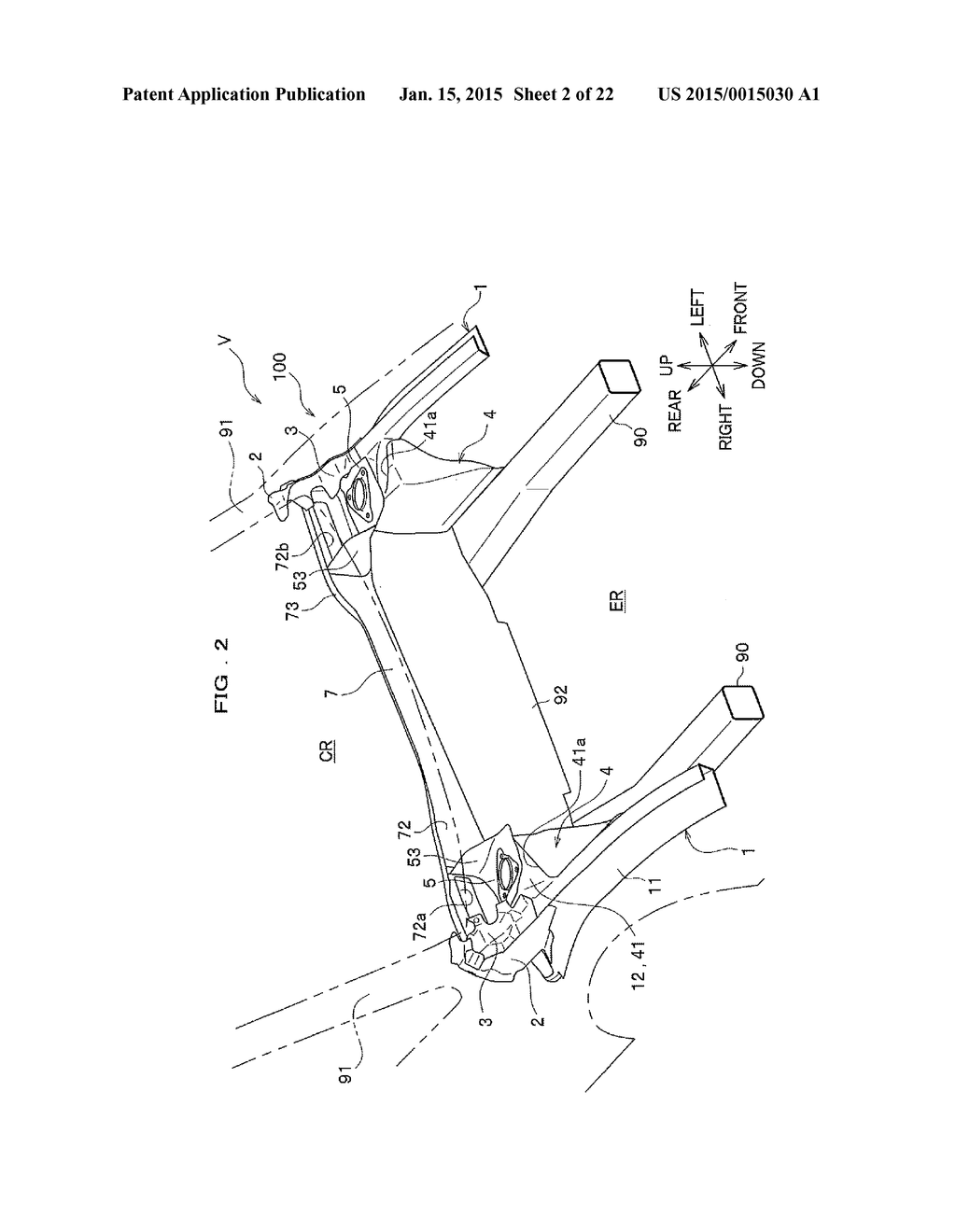 STRUCTURE FOR FRONT PORTION OF VEHICLE - diagram, schematic, and image 03