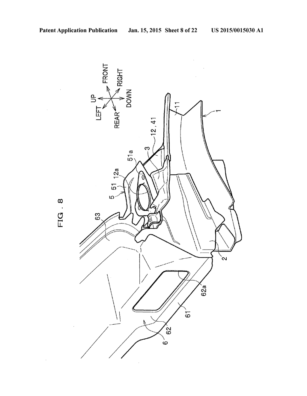 STRUCTURE FOR FRONT PORTION OF VEHICLE - diagram, schematic, and image 09