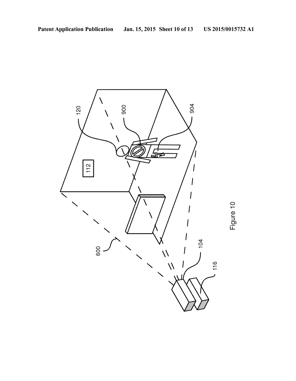 APPARATUS, SYSTEM AND METHOD FOR PROJECTING IMAGES ONTO PREDEFINED     PORTIONS OF OBJECTS - diagram, schematic, and image 11