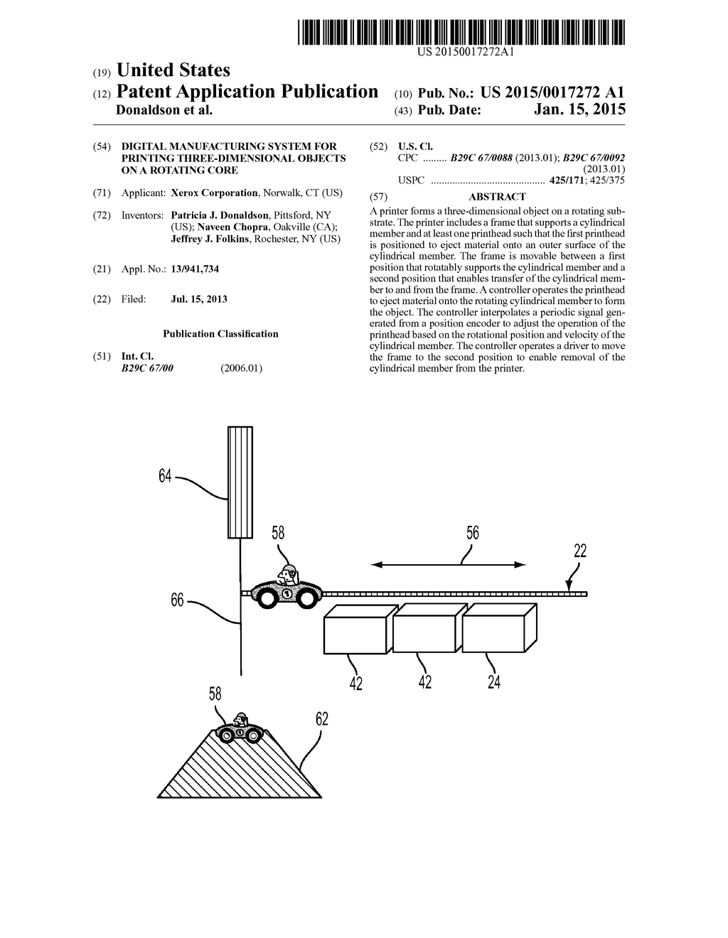 Digital Manufacturing System For Printing Three-Dimensional Objects On A     Rotating Core - diagram, schematic, and image 01