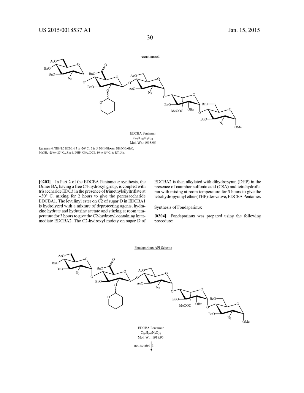 PROCESS FOR PERPARING FONDAPARINUX SODIUM AND INTERMEDIATES USEFUL IN THE     SYNTHESIS THEREOF - diagram, schematic, and image 42