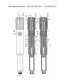 INJECTION DEVICE HAVING A DOSE INDICATING ELEMENT THAT CAN BE MOVED     RELATIVE TO A HOUSING diagram and image