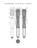 INJECTION DEVICE HAVING A DOSE INDICATING ELEMENT THAT CAN BE MOVED     RELATIVE TO A HOUSING diagram and image