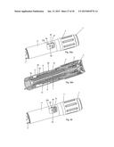 INJECTION DEVICE HAVING A DOSE INDICATING ELEMENT THAT CAN BE MOVED     RELATIVE TO A HOUSING diagram and image