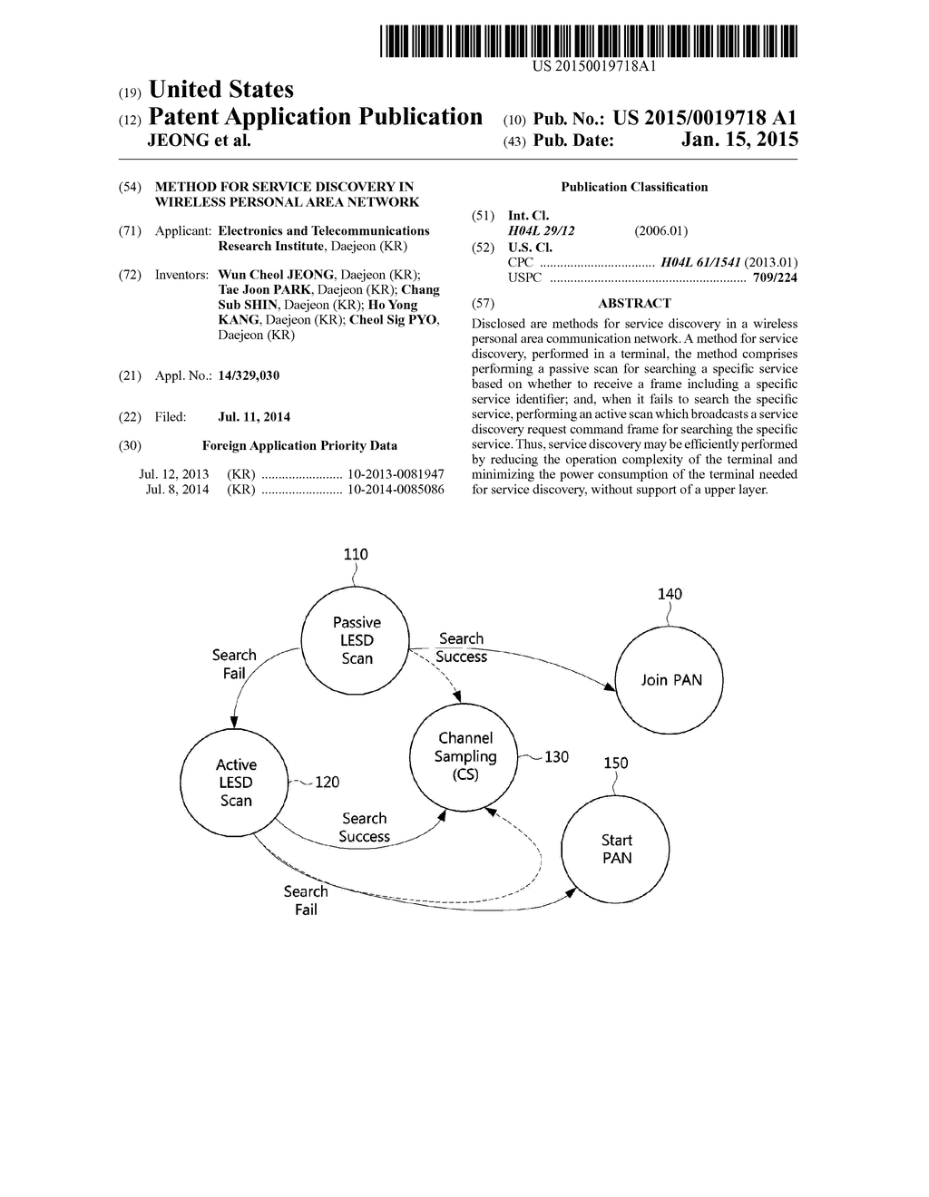 METHOD FOR SERVICE DISCOVERY IN WIRELESS PERSONAL AREA NETWORK - diagram, schematic, and image 01