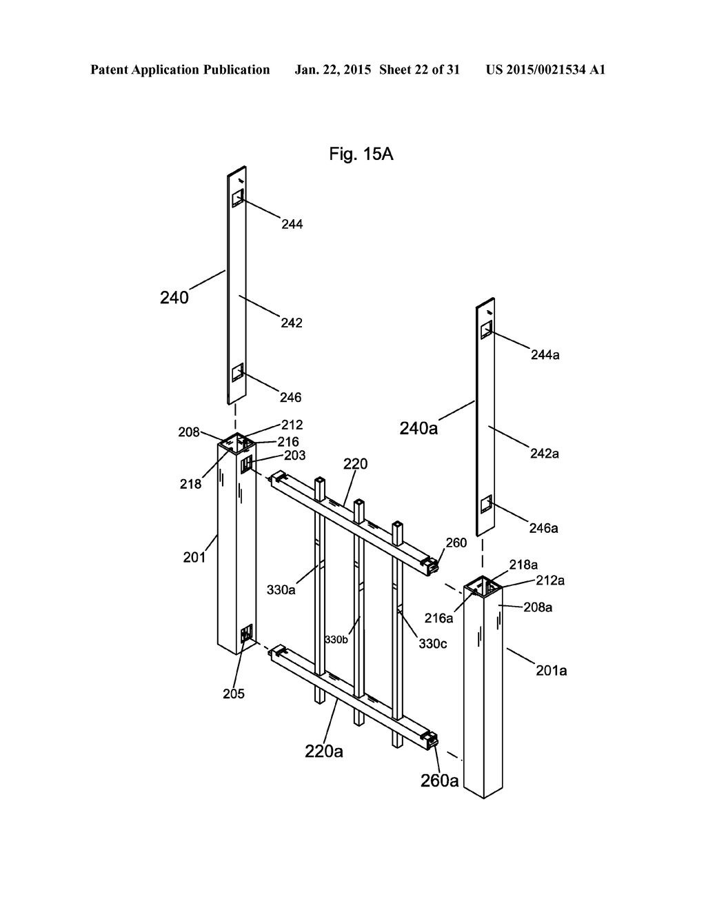 METHOD AND APPARATUS FOR CONSTRUCTION WHEN VERTICAL AND HORIZONTAL MEMBERS     ARE USED - diagram, schematic, and image 23