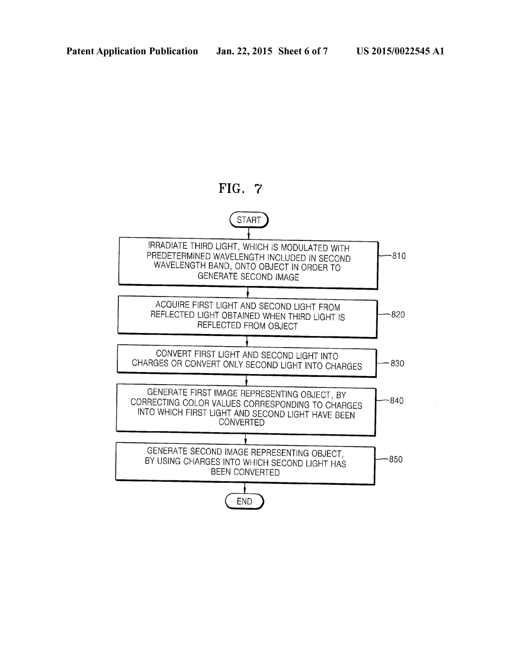 METHOD AND APPARATUS FOR GENERATING COLOR IMAGE AND DEPTH IMAGE OF OBJECT     BY USING SINGLE FILTER - diagram, schematic, and image 07