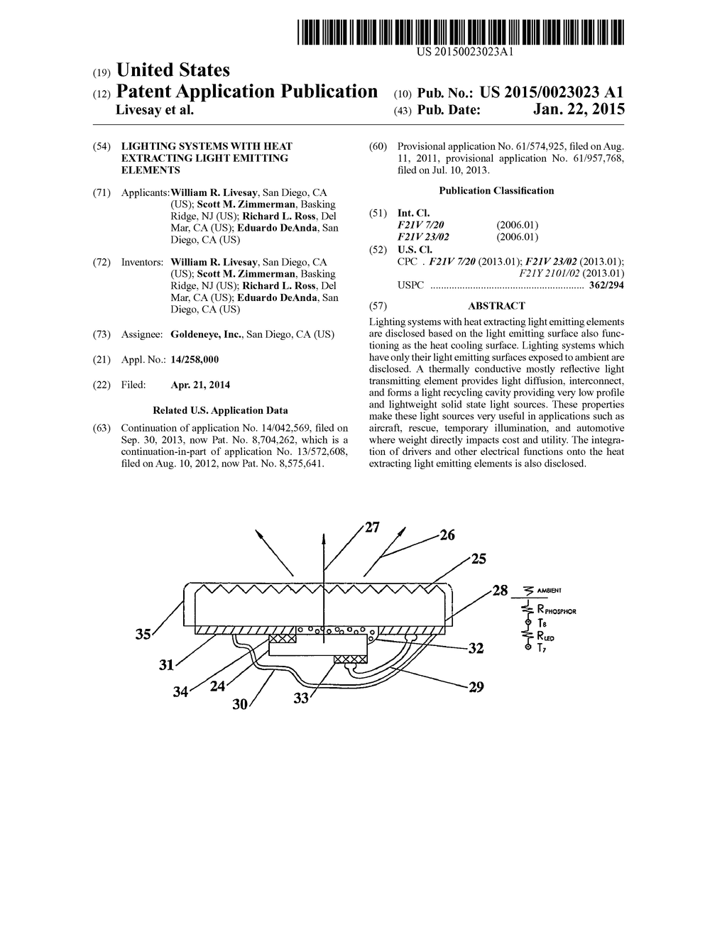 LIGHTING SYSTEMS WITH HEAT EXTRACTING LIGHT EMITTING ELEMENTS - diagram, schematic, and image 01