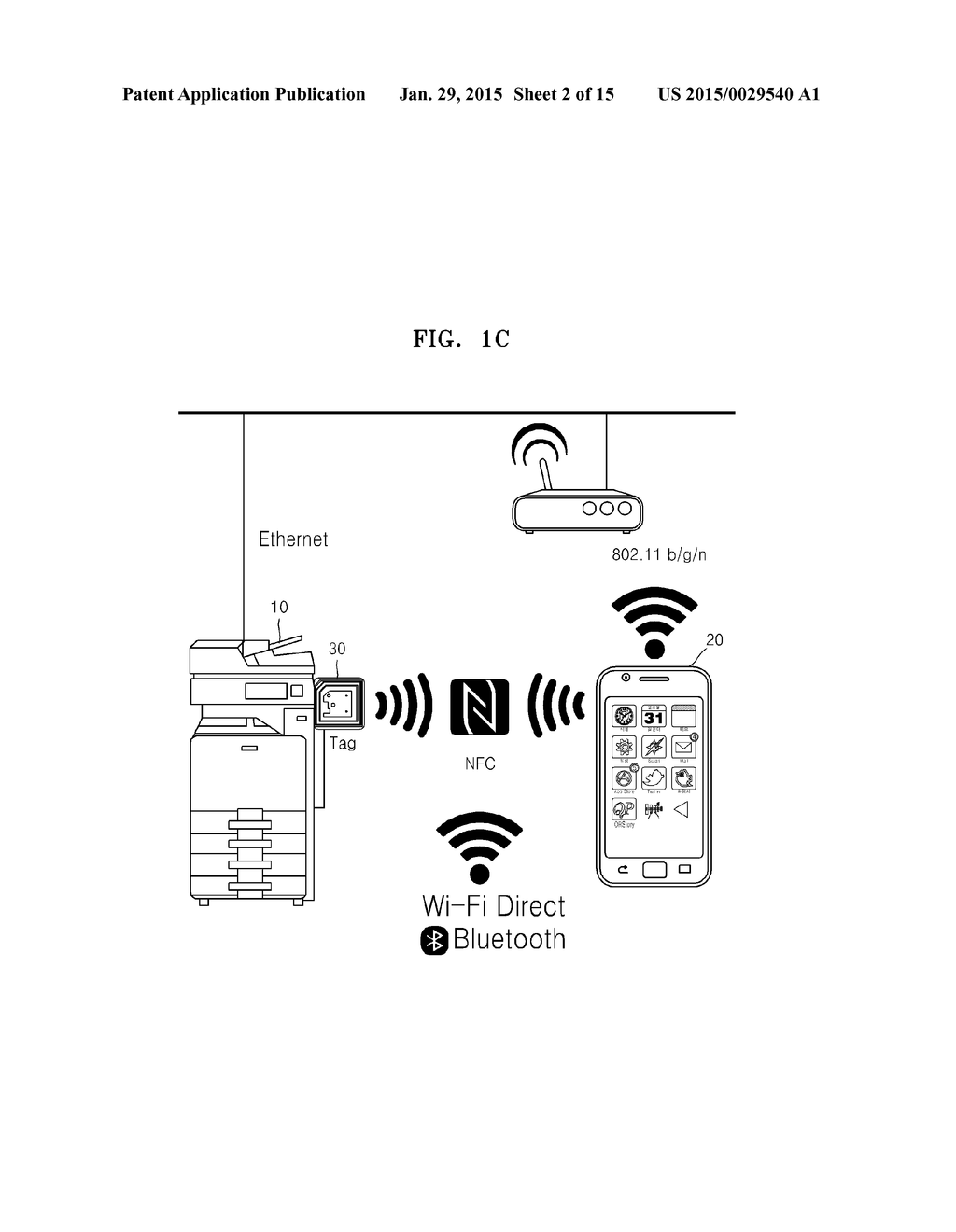 IMAGE FORMING APPARATUS AND MOBILE DEVICE FOR FORMING WIRELESS     CONFIGURATION BY USING NEAR FIELD COMMUNICATION (NFC) - diagram, schematic, and image 03