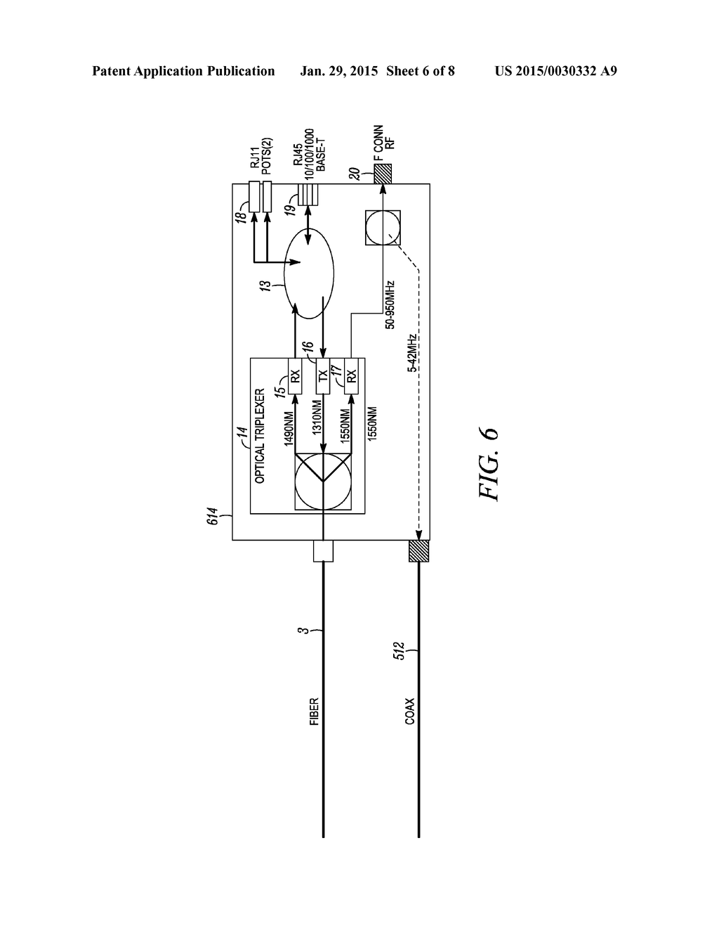 ARCHITECTURE TO COMMUNICATE WITH STANDARD HYBRID FIBER COAXIAL RF SIGNALS     OVER A PASSIVE OPTICAL NETWORK (HFC PON) - diagram, schematic, and image 07