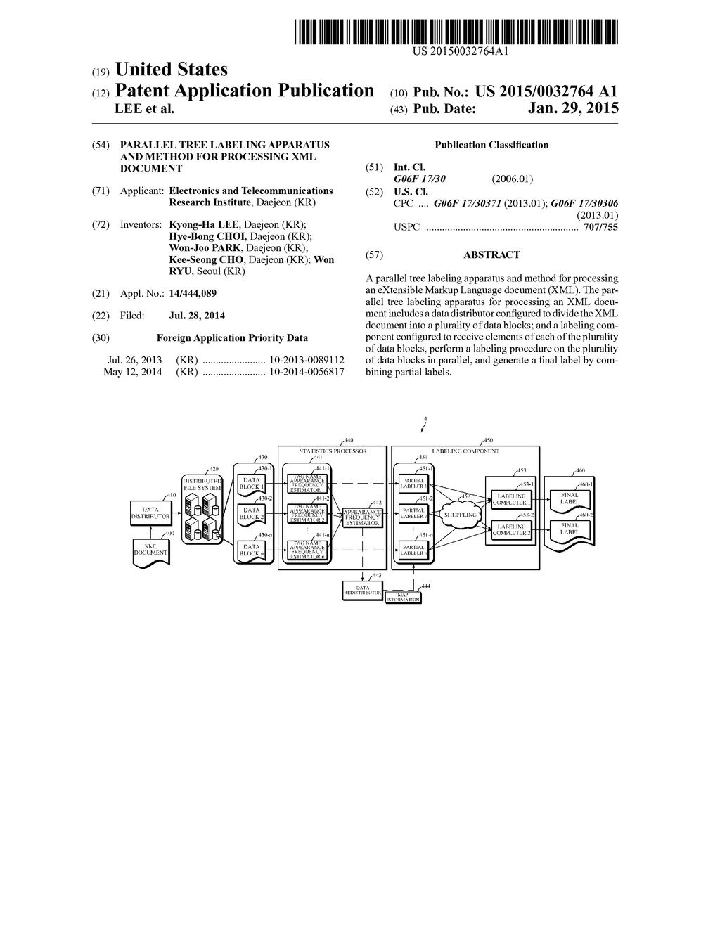 PARALLEL TREE LABELING APPARATUS AND METHOD FOR PROCESSING XML DOCUMENT - diagram, schematic, and image 01