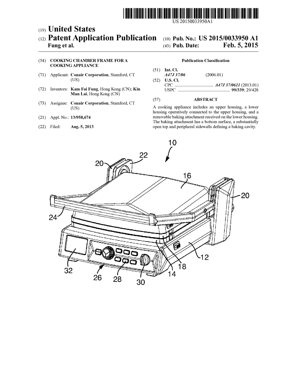 COOKING CHAMBER FRAME FOR A COOKING APPLIANCE - diagram, schematic, and image 01