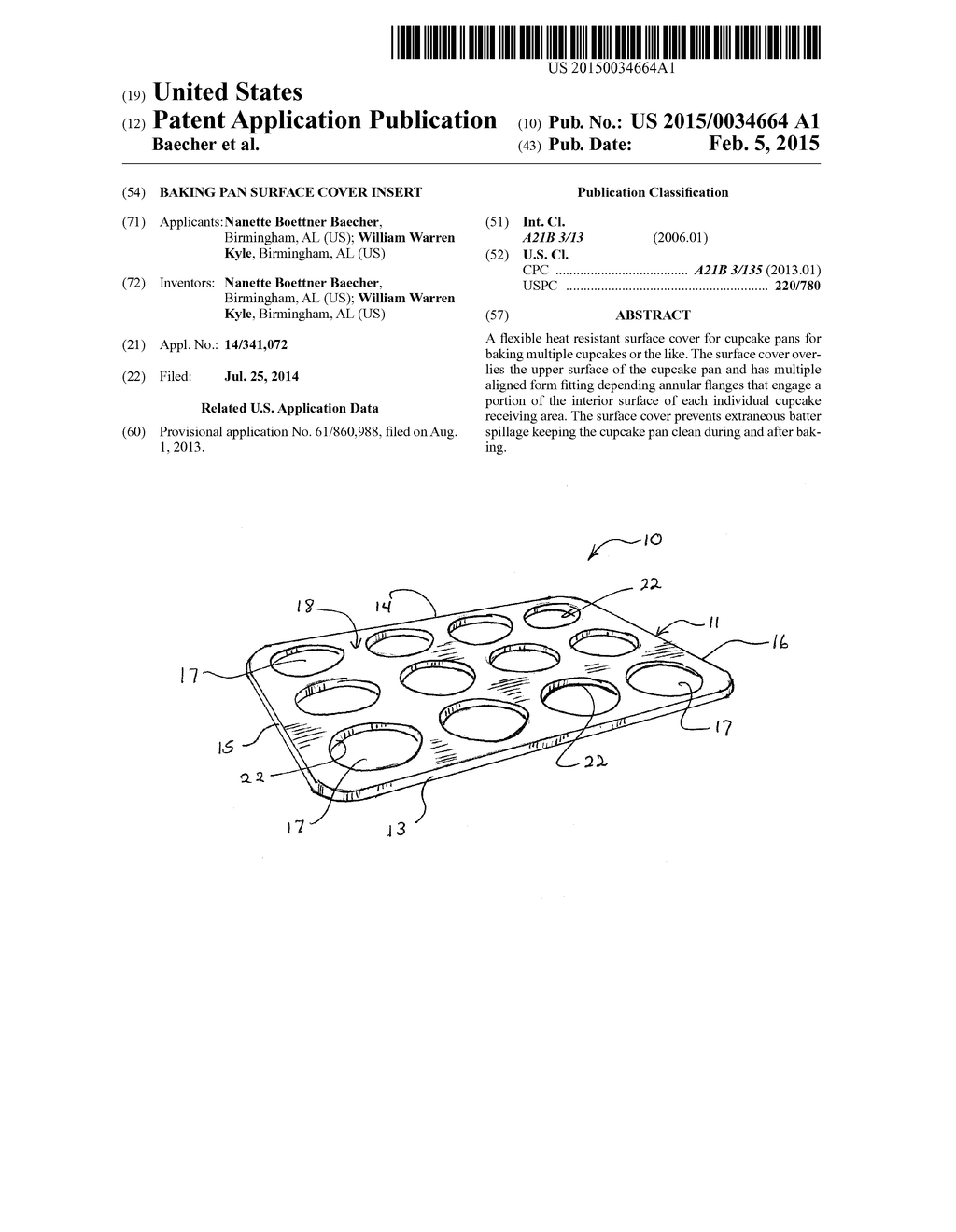 BAKING PAN SURFACE COVER INSERT - diagram, schematic, and image 01