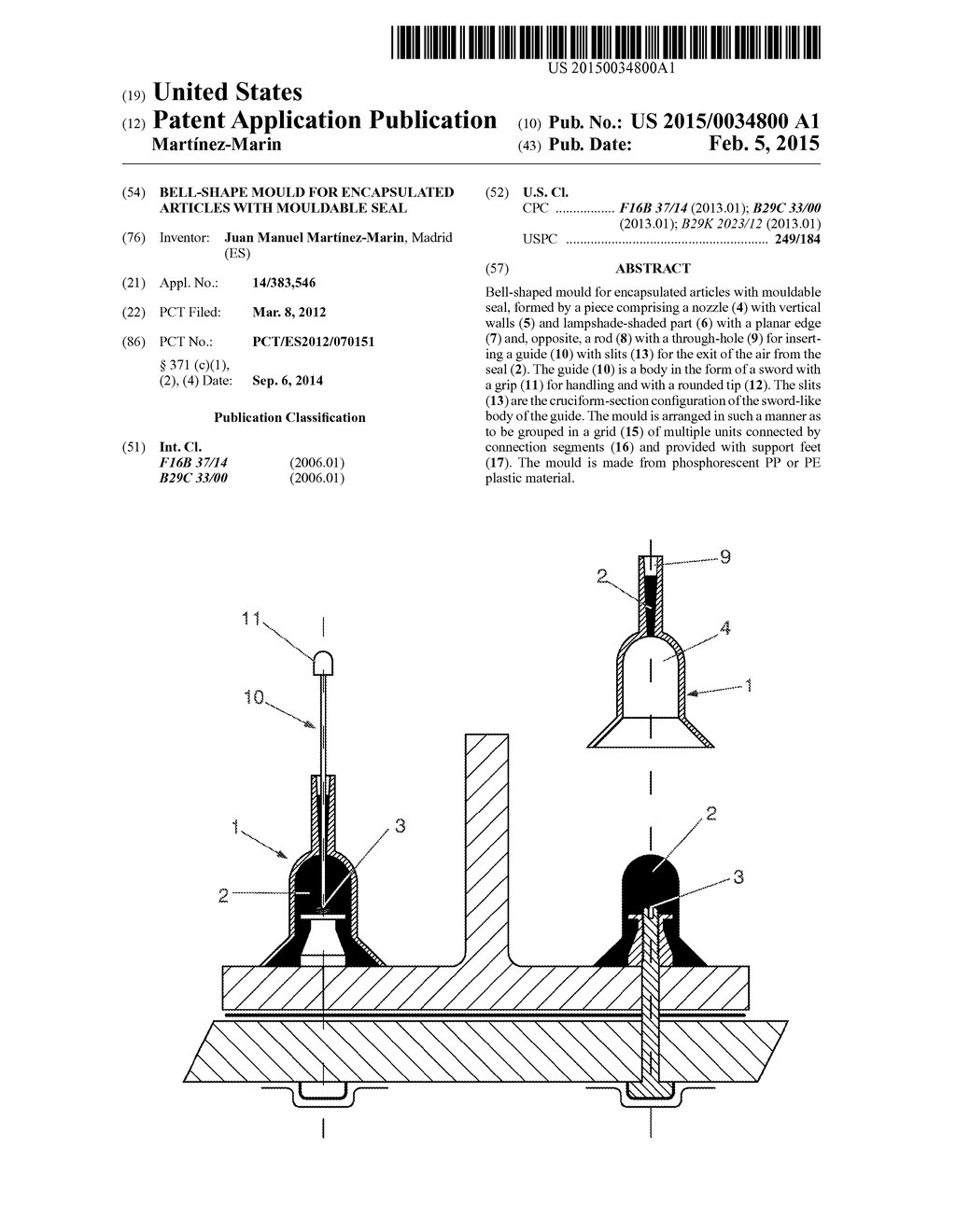 BELL-SHAPE MOULD FOR ENCAPSULATED ARTICLES WITH MOULDABLE SEAL - diagram, schematic, and image 01