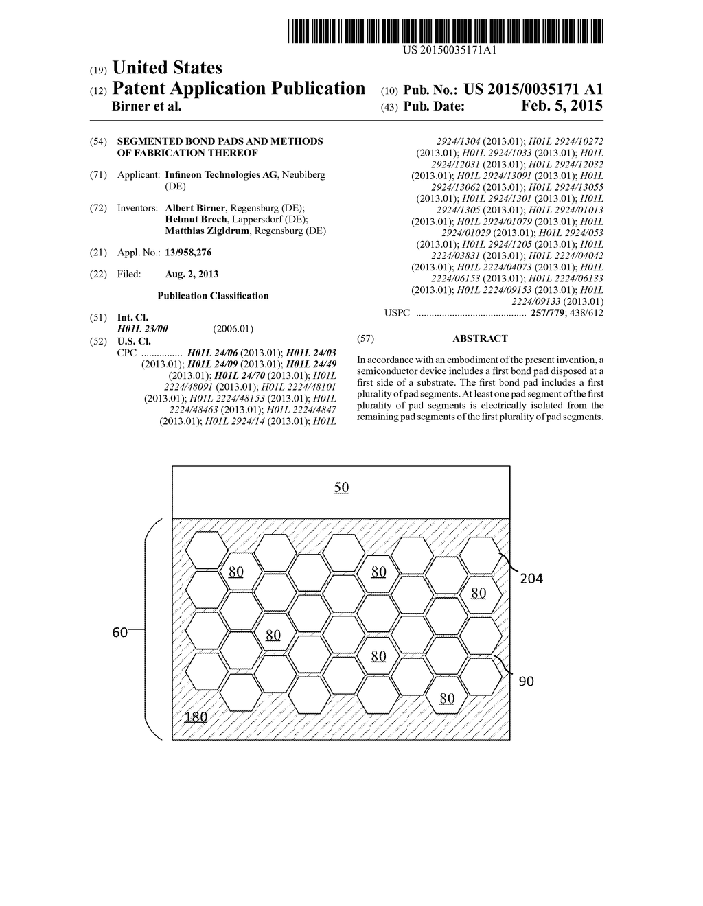 Segmented Bond Pads and Methods of Fabrication Thereof - diagram, schematic, and image 01