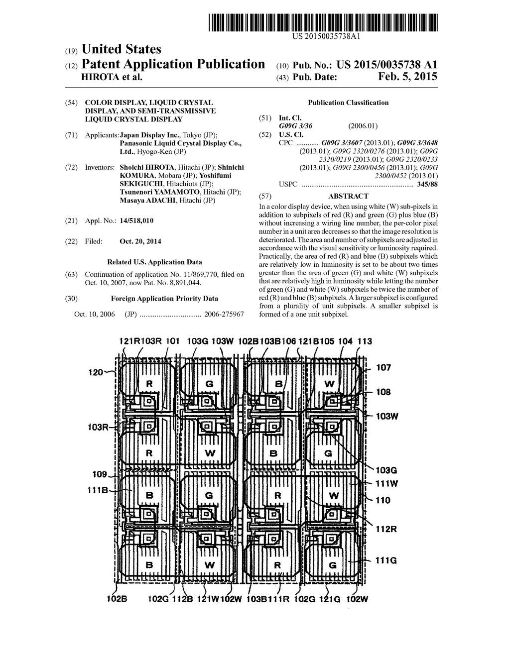 COLOR DISPLAY, LIQUID CRYSTAL DISPLAY, AND SEMI-TRANSMISSIVE LIQUID     CRYSTAL DISPLAY - diagram, schematic, and image 01