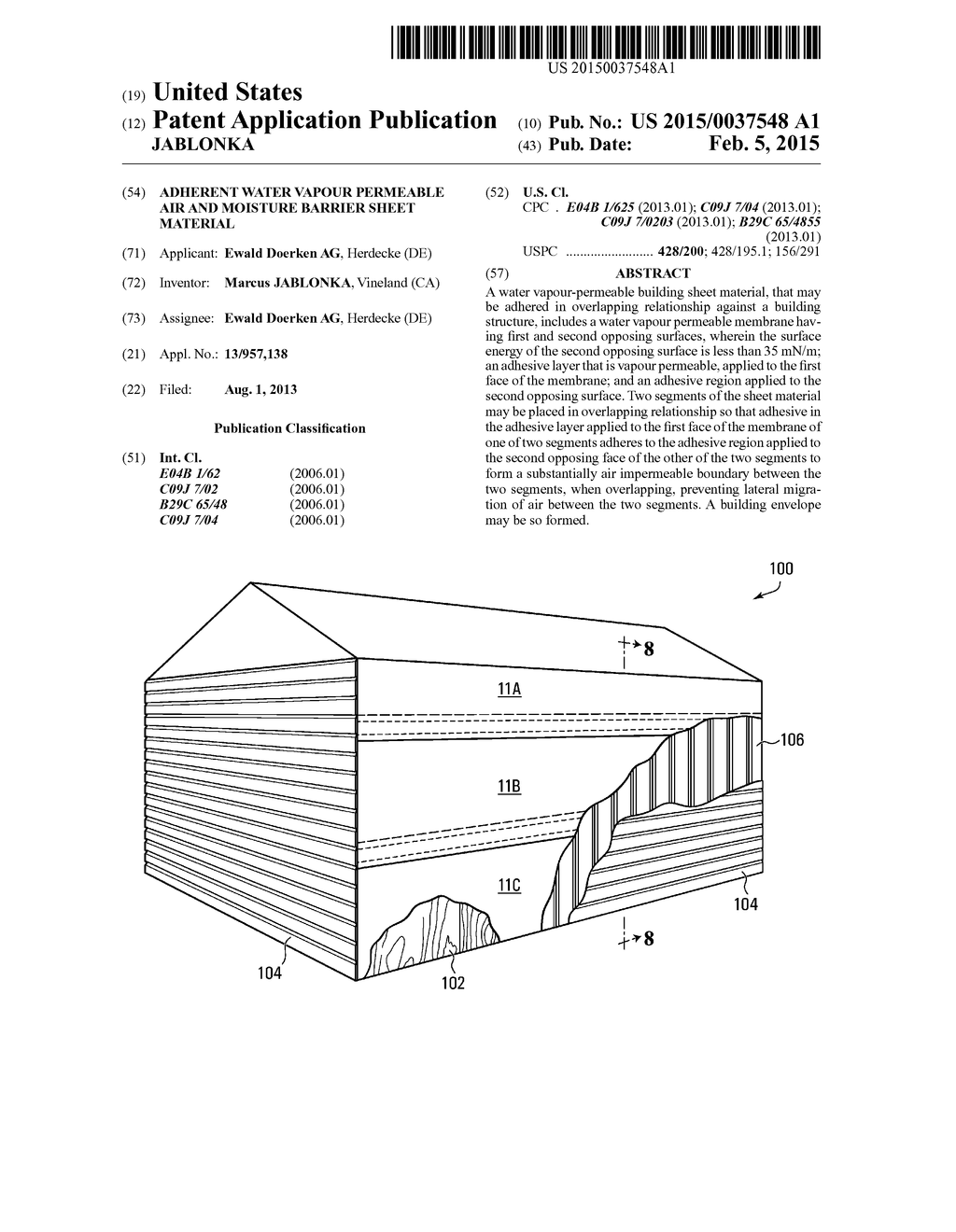 ADHERENT WATER VAPOUR PERMEABLE AIR AND MOISTURE BARRIER SHEET MATERIAL - diagram, schematic, and image 01