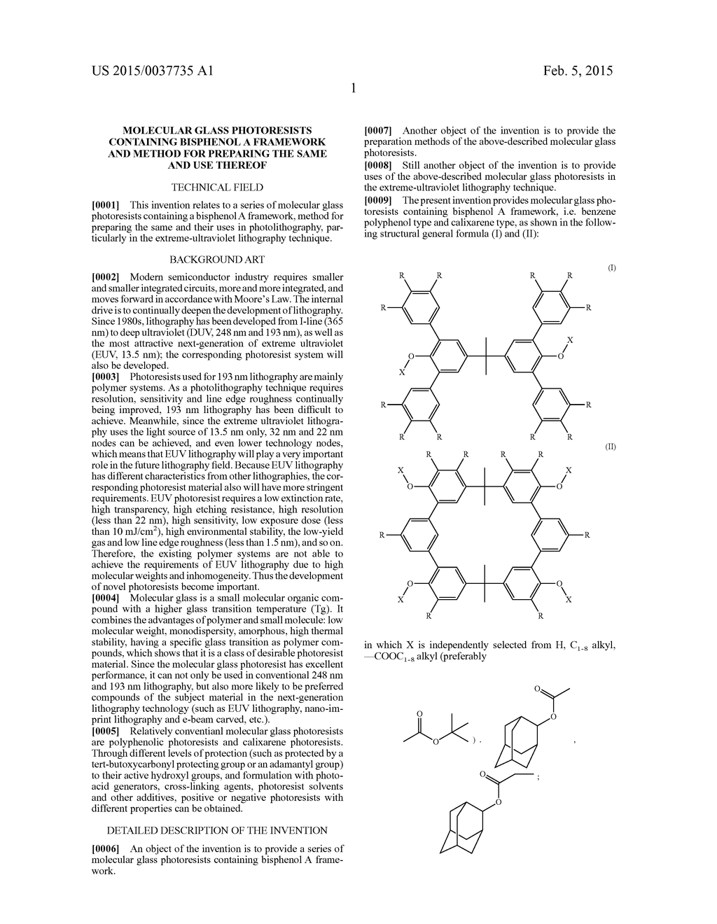 MOLECULAR GLASS PHOTORESISTS CONTAINING BISPHENOL A FRAMEWORK AND METHOD     FOR PREPARING THE SAME AND USE THEREOF - diagram, schematic, and image 05