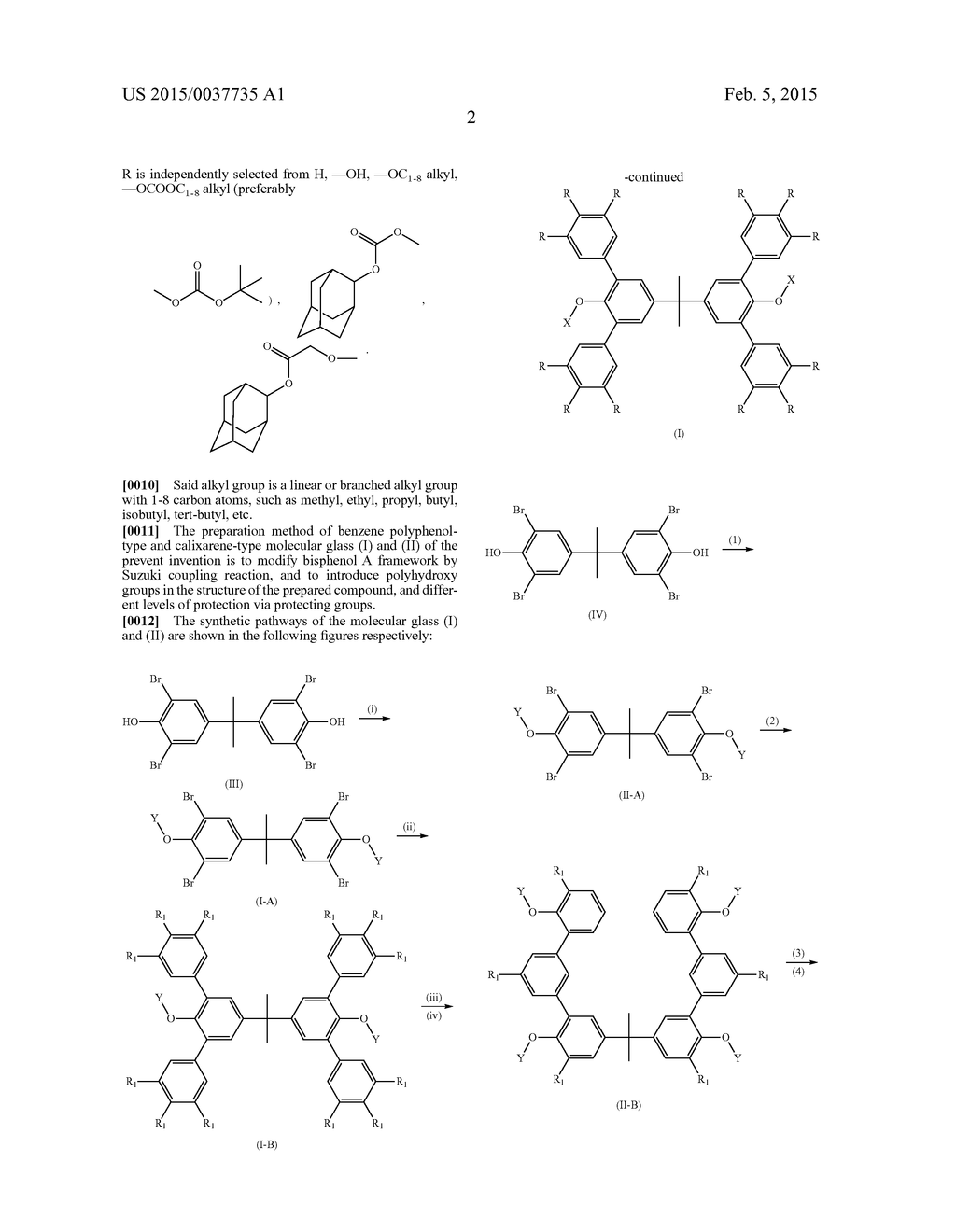 MOLECULAR GLASS PHOTORESISTS CONTAINING BISPHENOL A FRAMEWORK AND METHOD     FOR PREPARING THE SAME AND USE THEREOF - diagram, schematic, and image 06