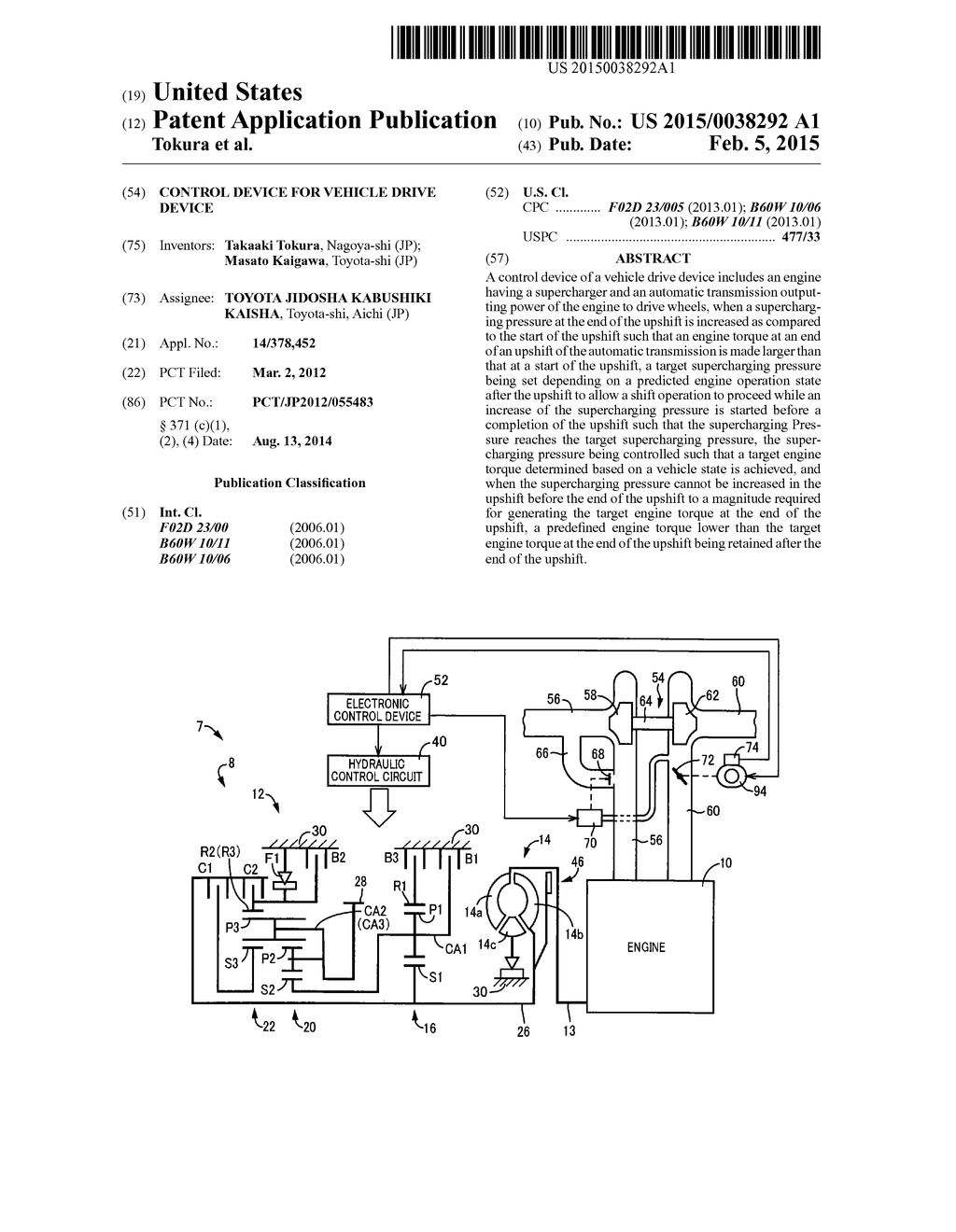 CONTROL DEVICE FOR VEHICLE DRIVE DEVICE - diagram, schematic, and image 01