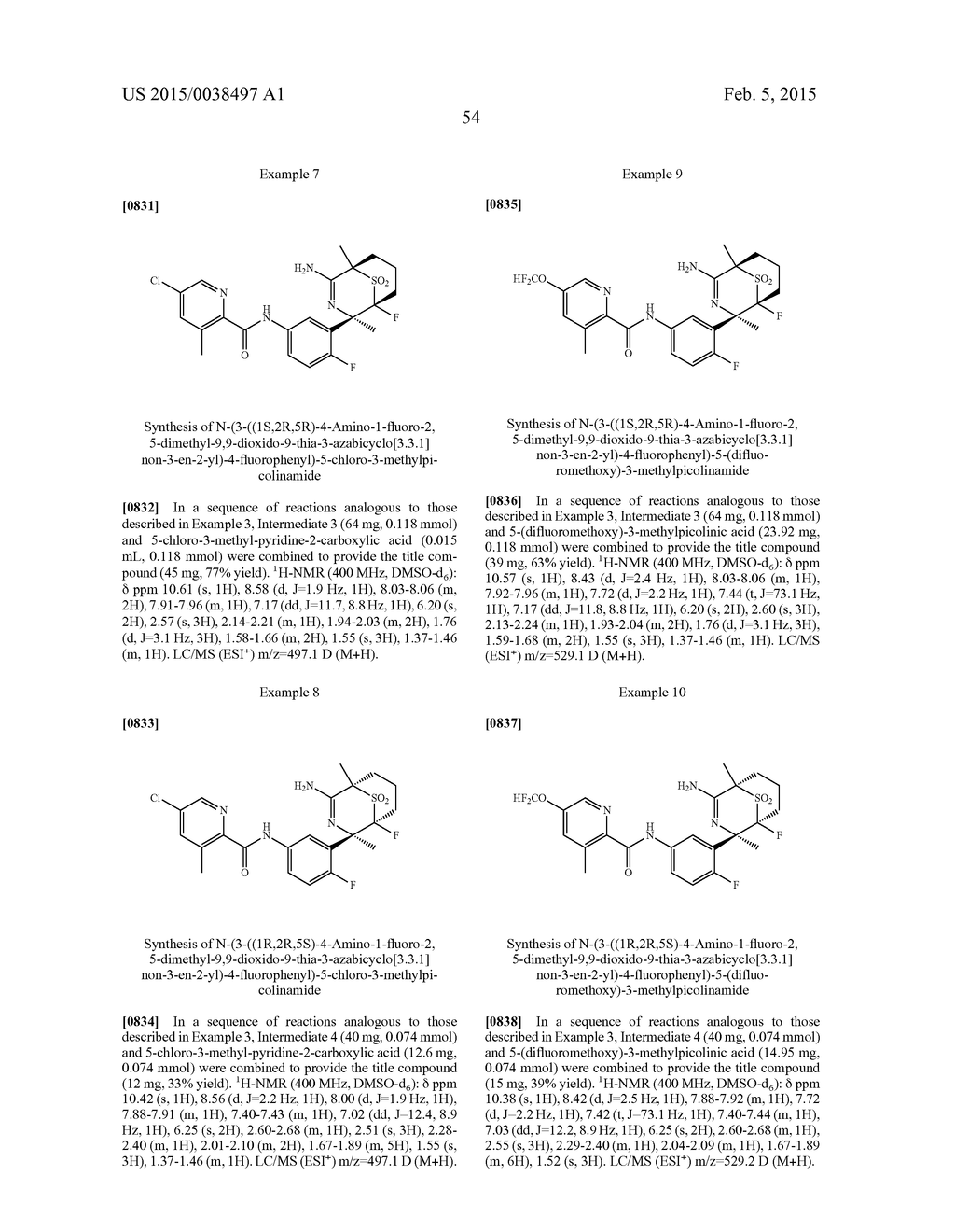 BRIDGED BICYCLIC AMINO THIAZINE DIOXIDE COMPOUNDS AS INHIBITORS OF     BETA-SECRETASE AND METHODS OF USE THEREOF - diagram, schematic, and image 55