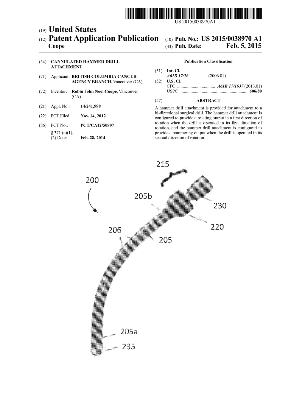 CANNULATED HAMMER DRILL ATTACHMENT - diagram, schematic, and image 01