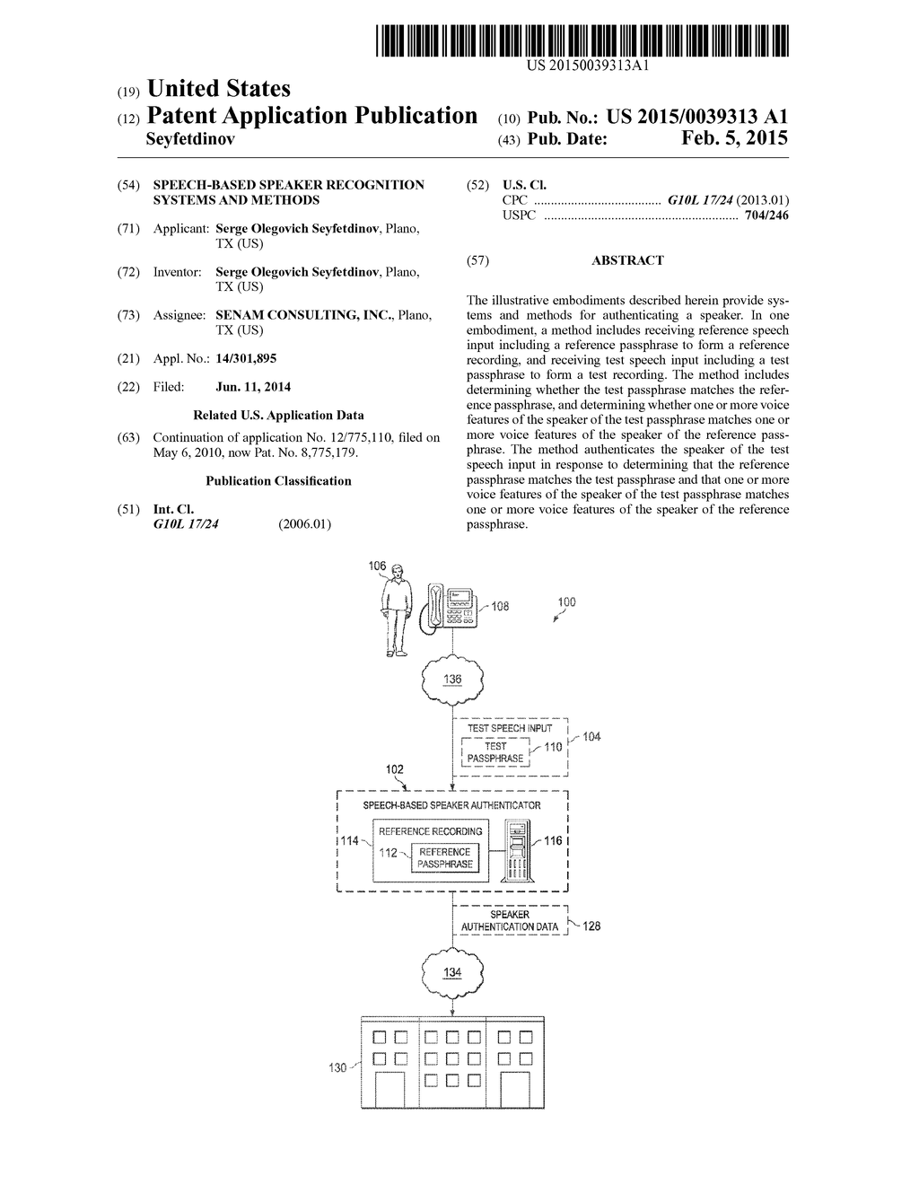 Speech-Based Speaker Recognition Systems and Methods - diagram, schematic, and image 01