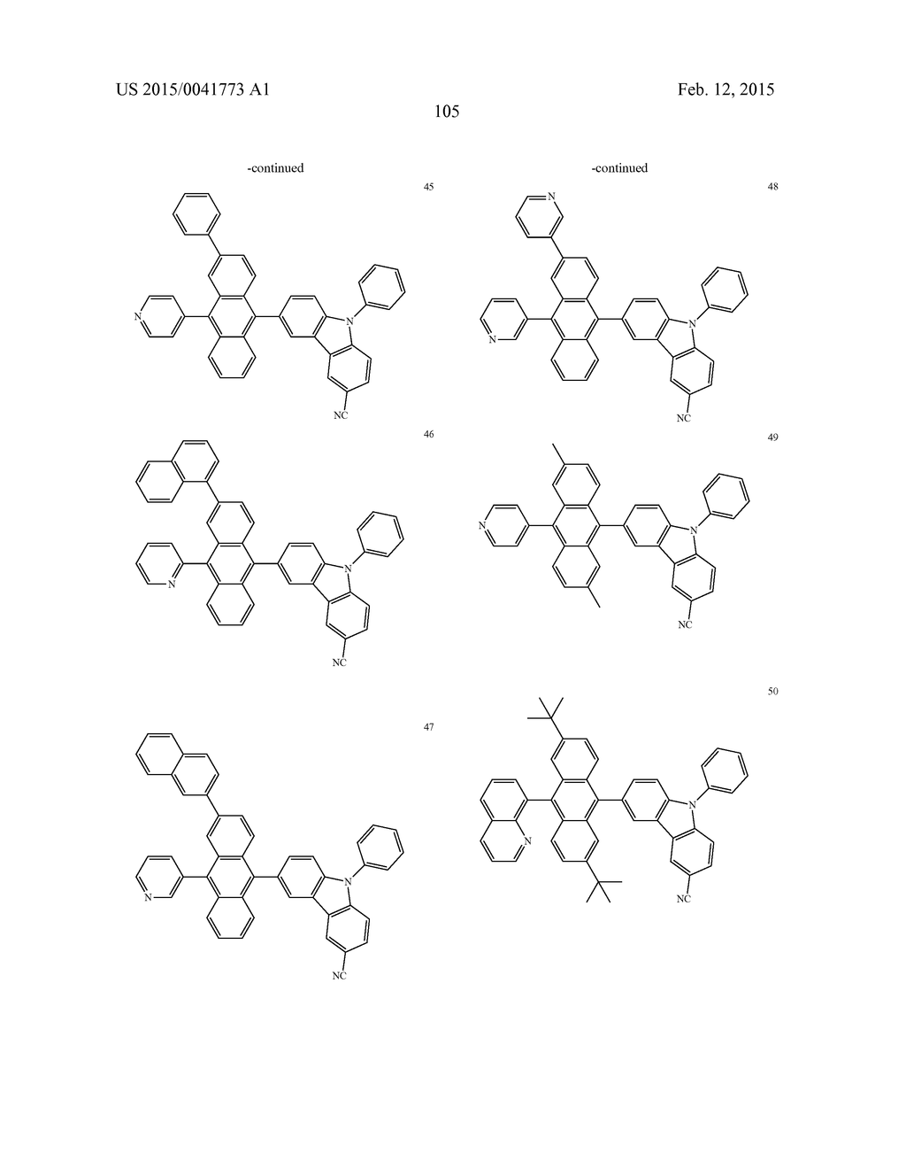 ANTHRACENE-BASED COMPOUNDS AND ORGANIC LIGHT-EMITTING DEVICE INCLUDING THE     SAME - diagram, schematic, and image 107