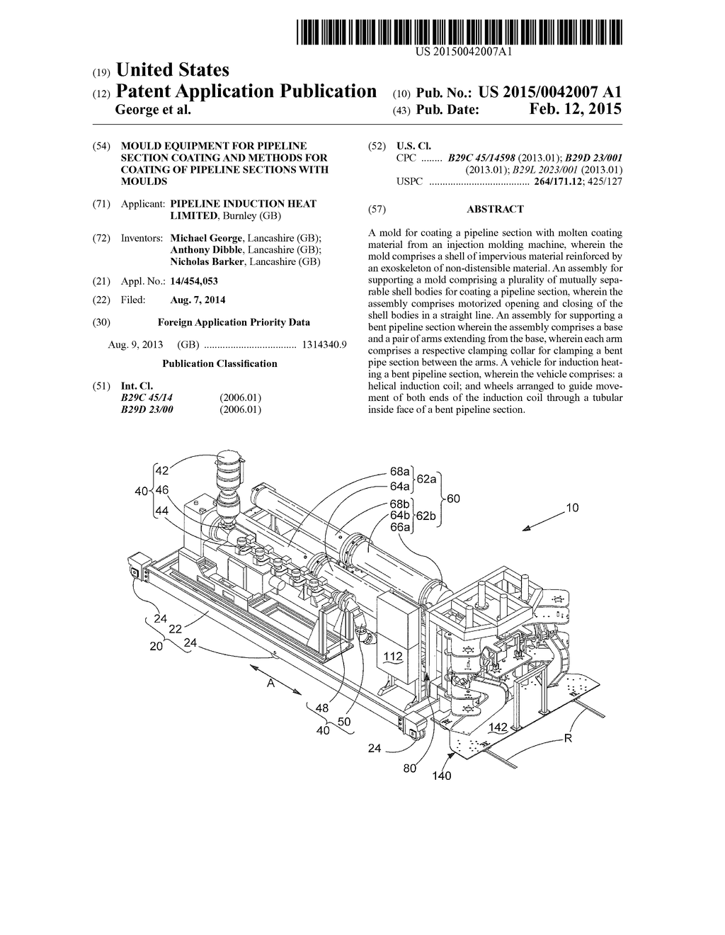 MOULD EQUIPMENT FOR PIPELINE SECTION COATING AND METHODS FOR COATING OF     PIPELINE SECTIONS WITH MOULDS - diagram, schematic, and image 01