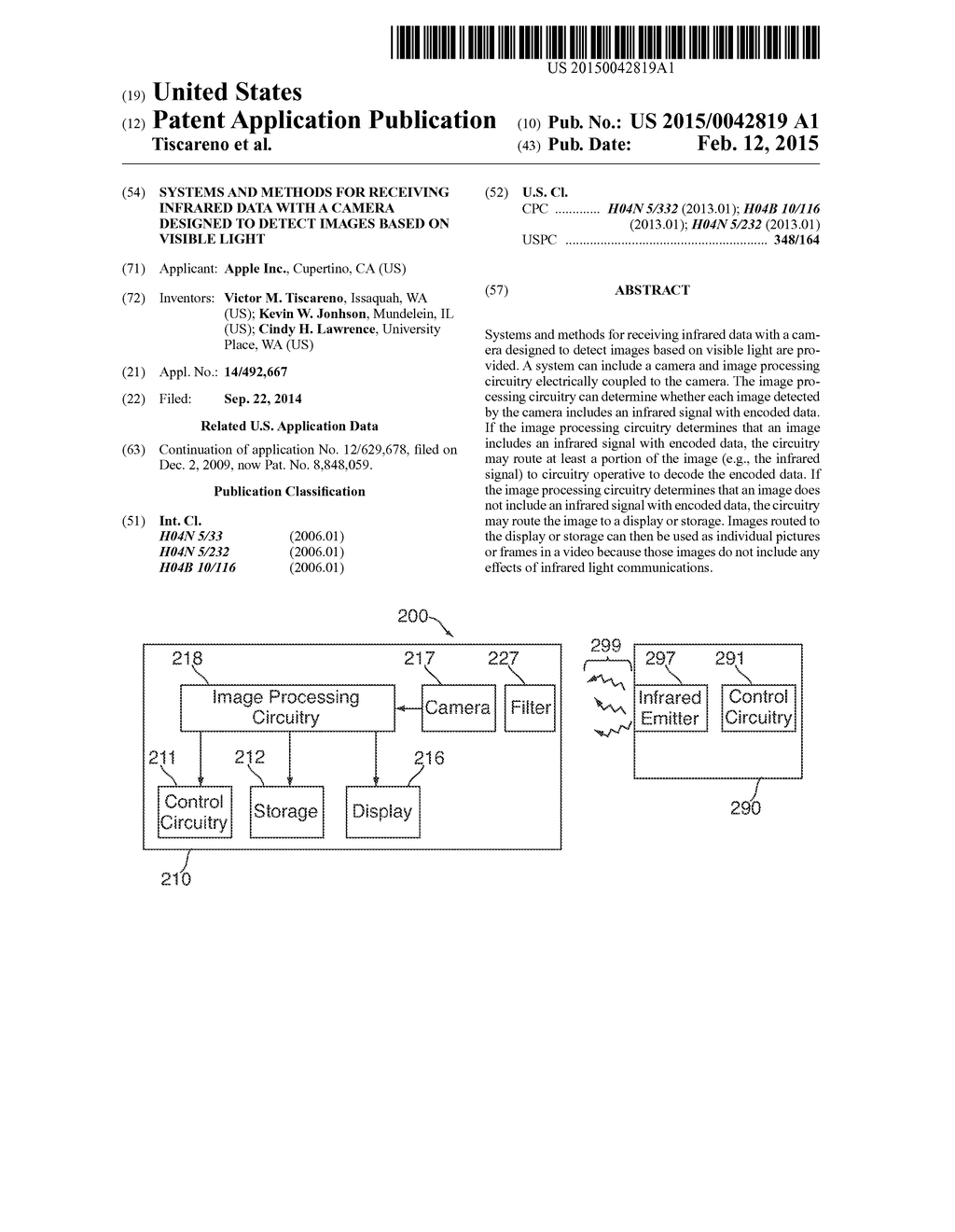 SYSTEMS AND METHODS FOR RECEIVING INFRARED DATA WITH A CAMERA DESIGNED TO     DETECT IMAGES BASED ON VISIBLE LIGHT - diagram, schematic, and image 01