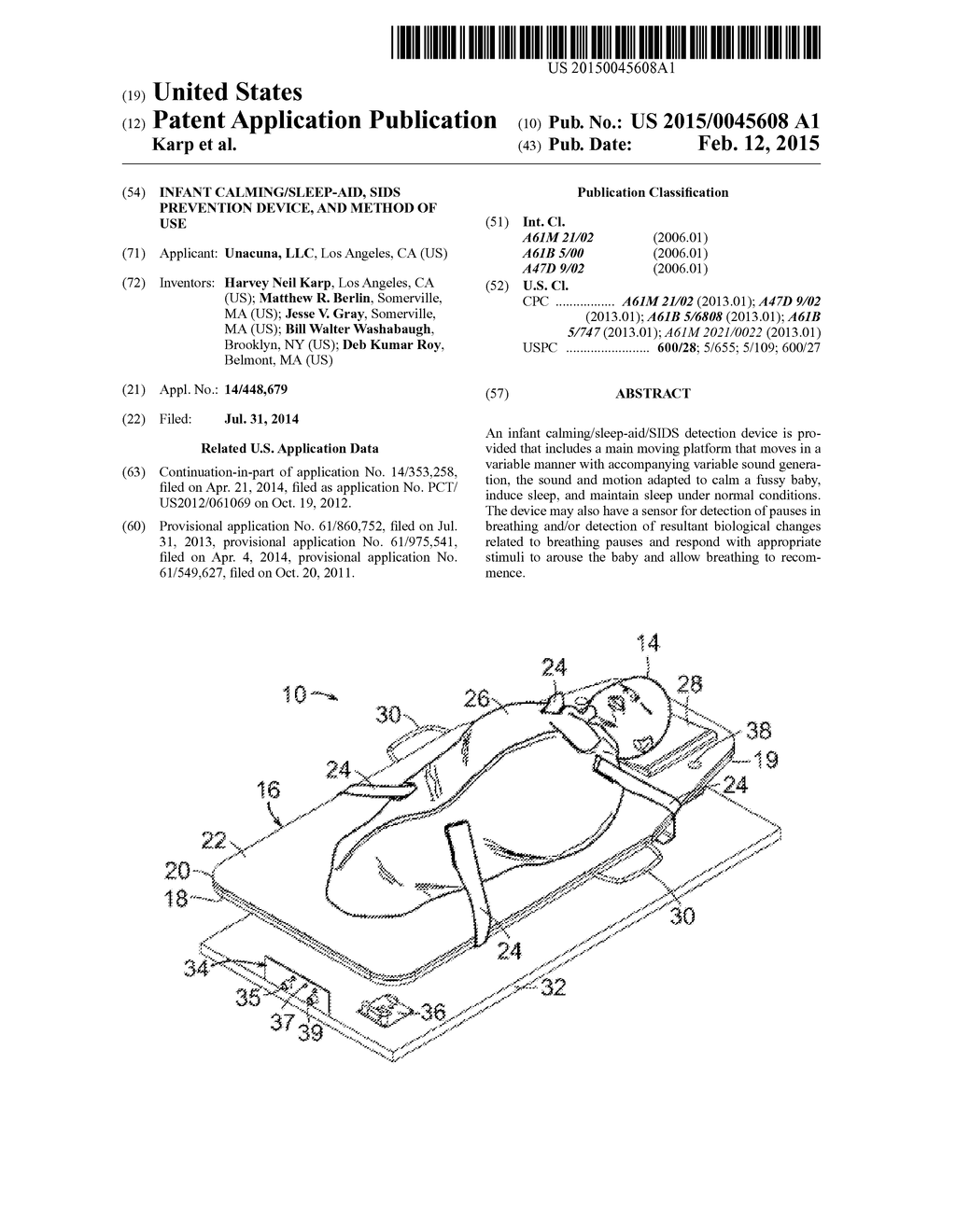 INFANT CALMING/SLEEP-AID, SIDS PREVENTION DEVICE, AND METHOD OF USE - diagram, schematic, and image 01