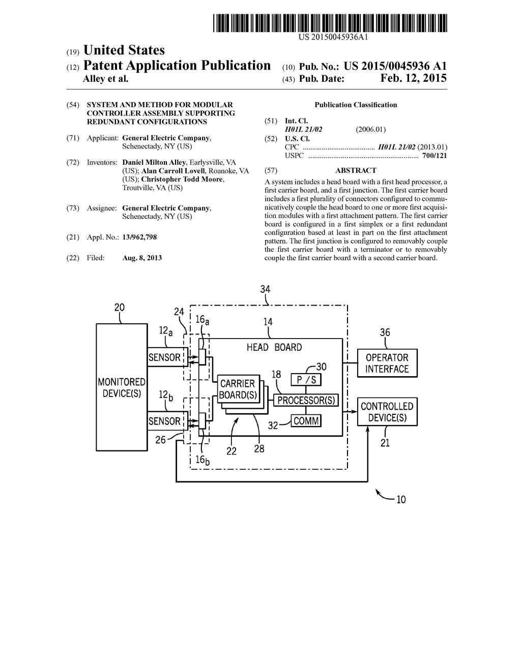 SYSTEM AND METHOD FOR MODULAR CONTROLLER ASSEMBLY SUPPORTING REDUNDANT     CONFIGURATIONS - diagram, schematic, and image 01