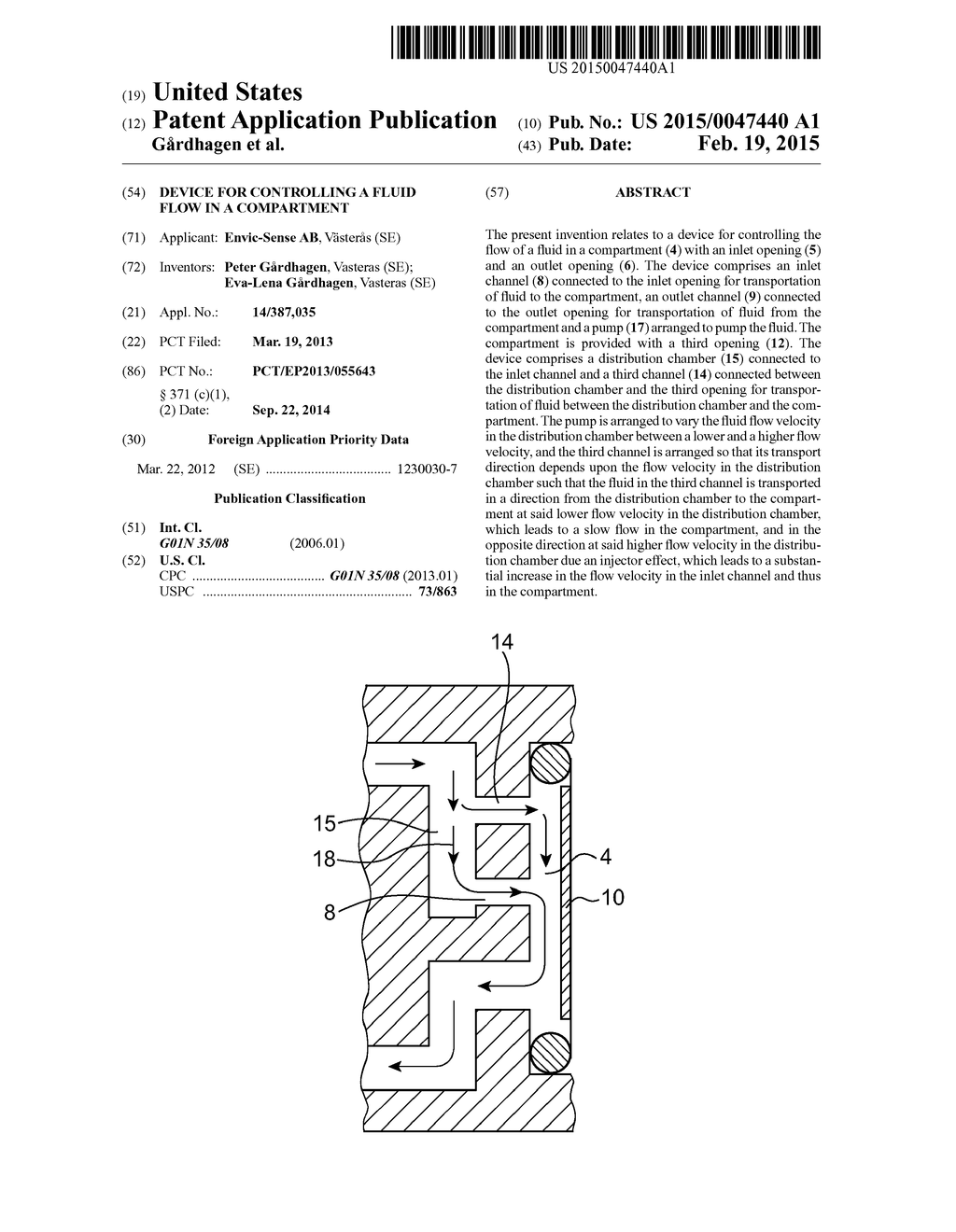 DEVICE FOR CONTROLLING A FLUID FLOW IN A COMPARTMENT - diagram, schematic, and image 01