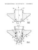 LASER NOZZLE COMPRISING AN ELEMENT MOVABLE IN A GAS LAYER diagram and image