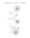 A COMBANATION  STRUCTURE OF A CART AND A BICYCLE diagram and image