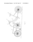 A COMBANATION  STRUCTURE OF A CART AND A BICYCLE diagram and image