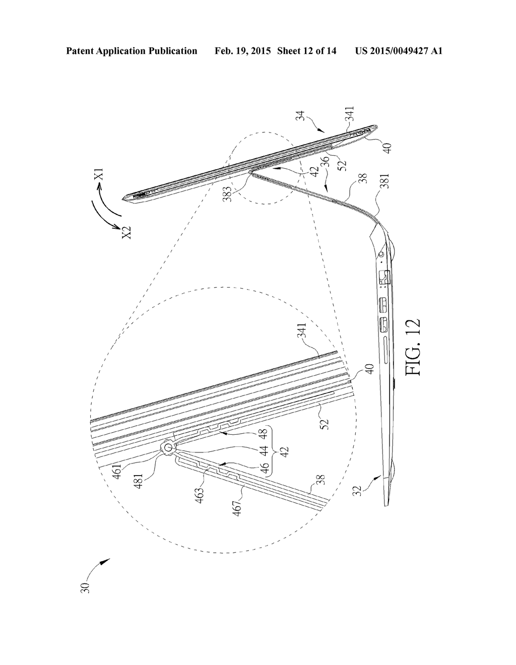 HINGE ASSEMBLY AND ELECTRONIC DEVICE THEREWITH - diagram, schematic, and image 13