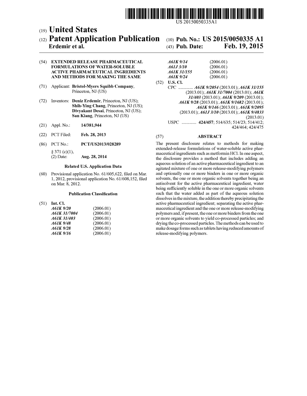 Extended Release Pharmaceutical Formulations of Water-Soluble Active     Pharmaceutical Ingredients and Methods for Making the Same - diagram, schematic, and image 01