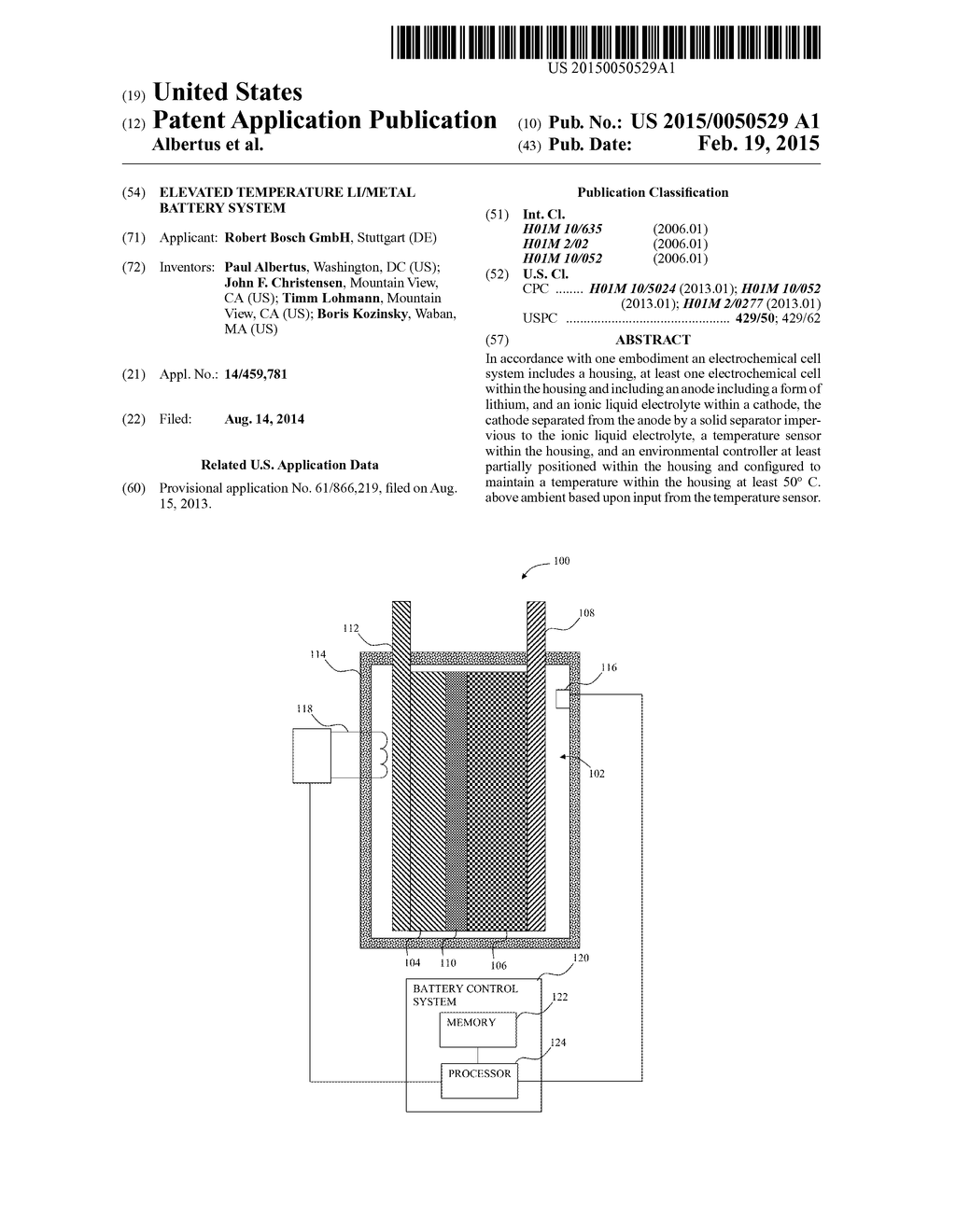 Elevated Temperature Li/Metal Battery System - diagram, schematic, and image 01