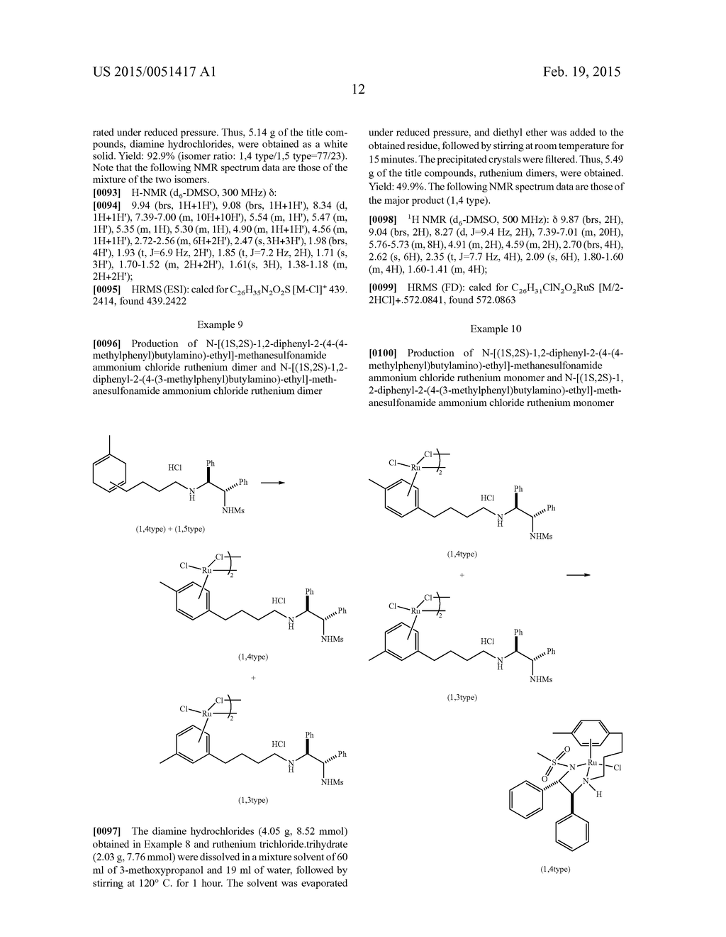 RUTHENIUM-DIAMINE COMPLEX AND METHOD FOR PRODUCING OPTICALLY ACTIVE     COMPOUND - diagram, schematic, and image 13