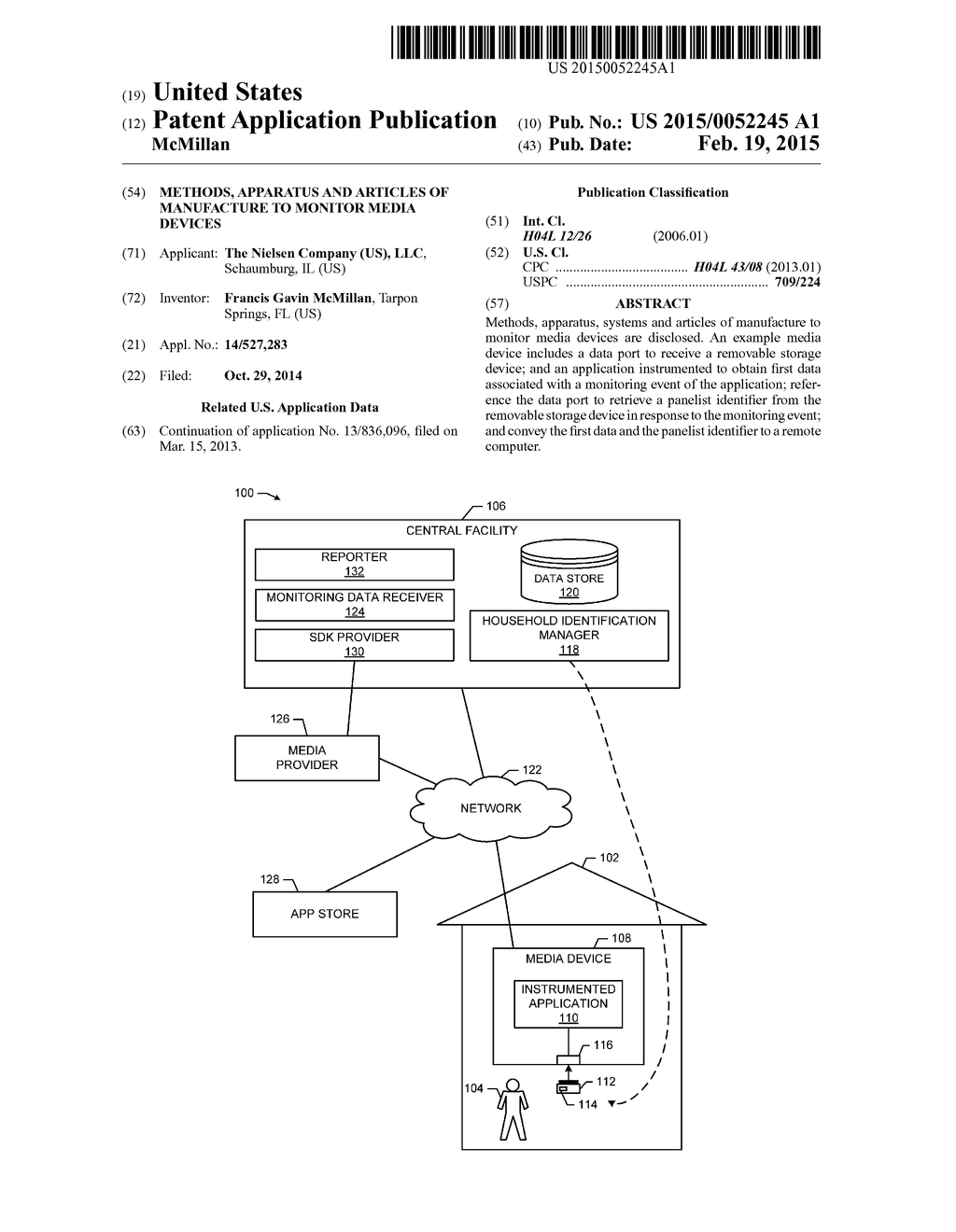 Methods, Apparatus and Articles of Manufacture to Monitor Media Devices - diagram, schematic, and image 01