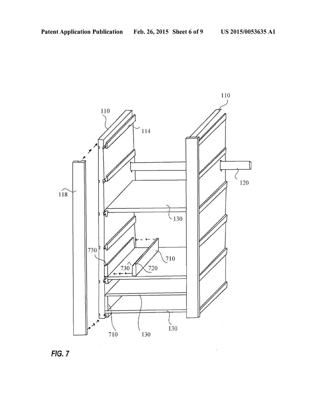 Modular Storage System having Self Locking Components that are     Reconfigurable without the need for Tools and/or Fasteners - diagram, schematic, and image 07