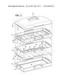 MULTI-TIER ASSEMBLY FOR SUPPORTING SUCH AS ICE CREAM CONES AND CUPCAKES IN     SPATIALLY STACKED FASHION diagram and image