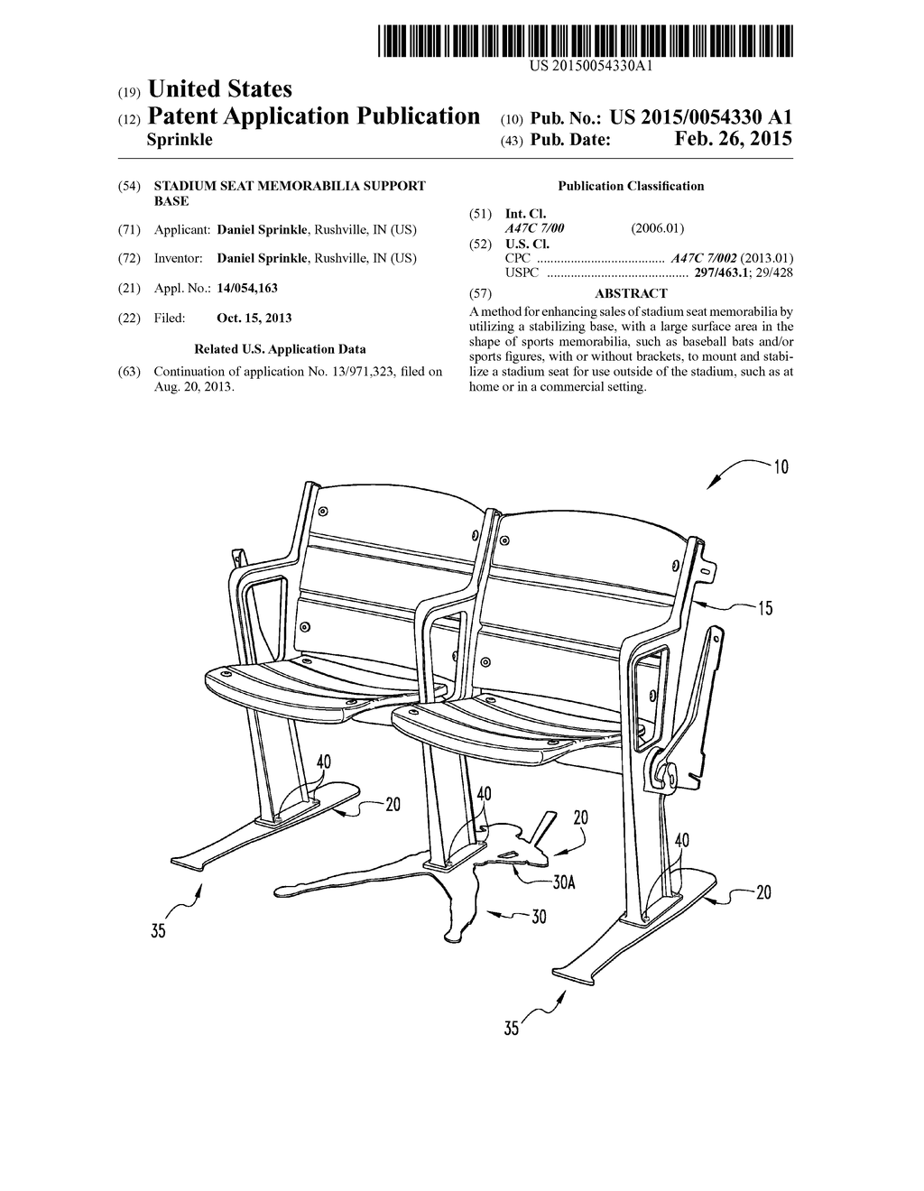 STADIUM SEAT MEMORABILIA SUPPORT BASE - diagram, schematic, and image 01