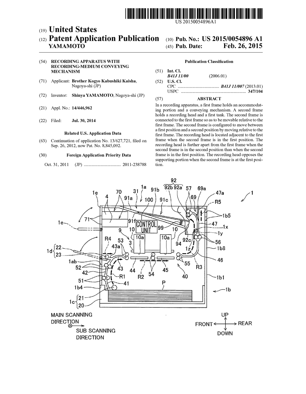 RECORDING APPARATUS WITH RECORDING-MEDIUM CONVEYING MECHANISM - diagram, schematic, and image 01