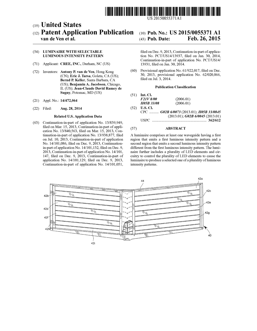 Luminaire with Selectable Luminous Intensity Pattern - diagram, schematic, and image 01