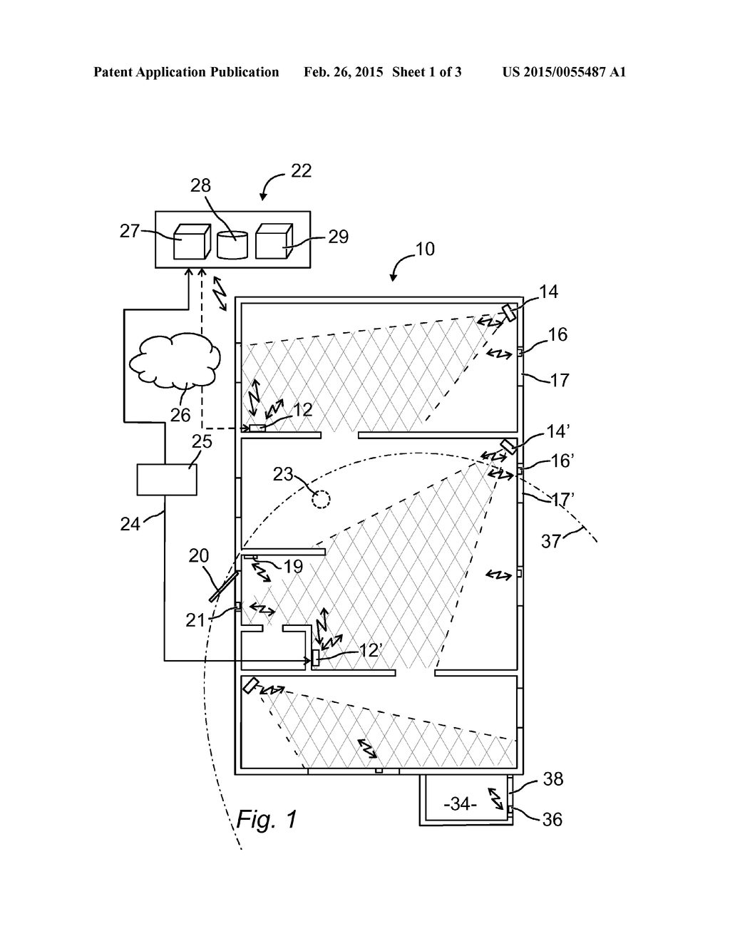 METHOD AND A DEVICE FOR SUPERVISING A HOME WIRELESS SYSTEM - diagram, schematic, and image 02